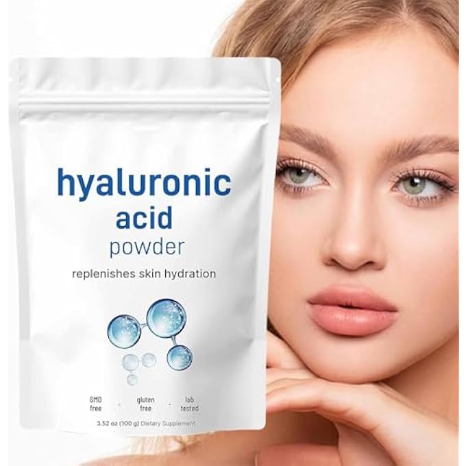 STRBOXONG HYALURONIC ACID POWDER, DIY FACIAL SERUM, LOW MOLECULAR WEIGHT HYALURONIC ACID POWDER, SODIUM HYALURONATE SERUM, SKIN HYDRATION CARE FORMULA, FOR SMOOTHS ALL SKIN TYPES - Image 1